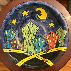 Vintage Carrie Wroot Hand Painted Ceramic Bowl
